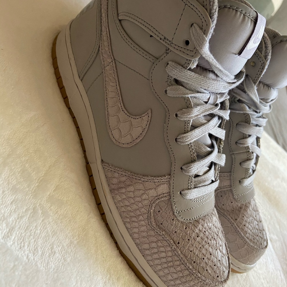 Nike dunks snakeskin and grey suede